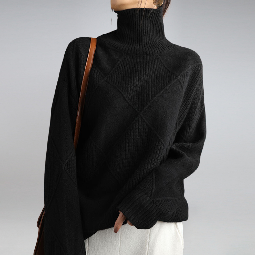 Women's Jumper With Diamond Knit Pattern | Knit