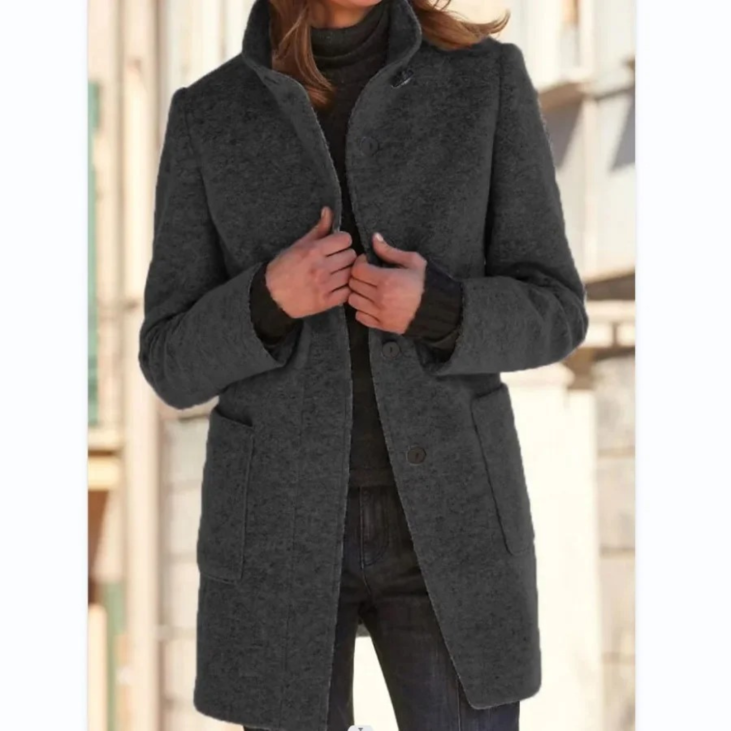 Women’s Winter Coat With High Collar | Long