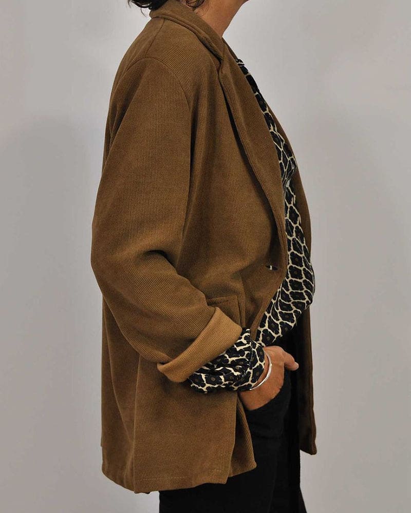 Women's Printed Blouse With V-neck And Long Sleeves