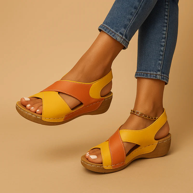 WOMEN'S SUMMER WEDGE SANDALS WITH CRISS-CROSS STRAPS