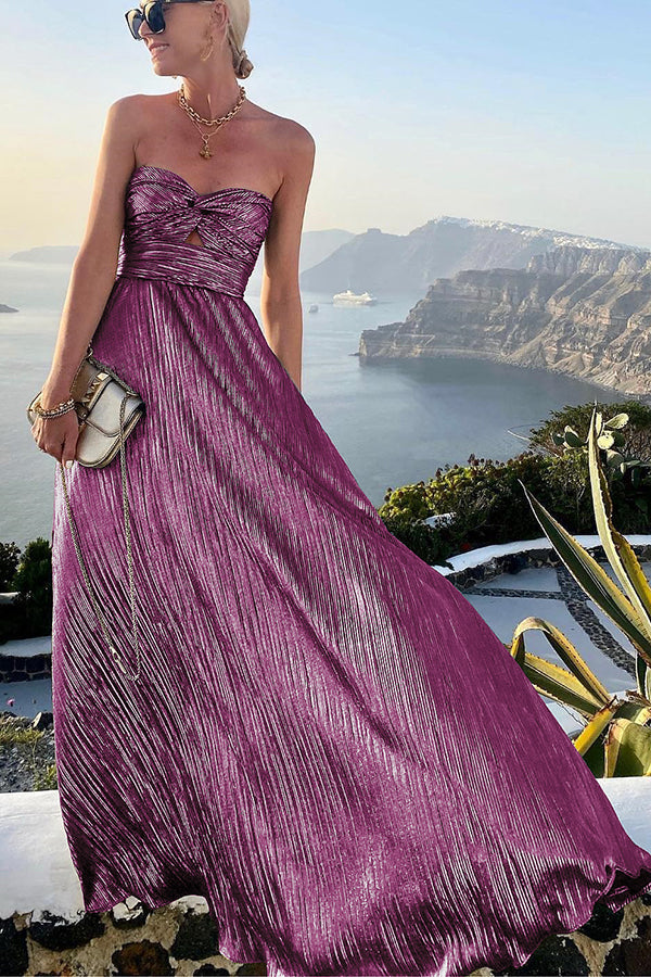 SHIMMERING OFF-SHOULDER MAXI DRESS