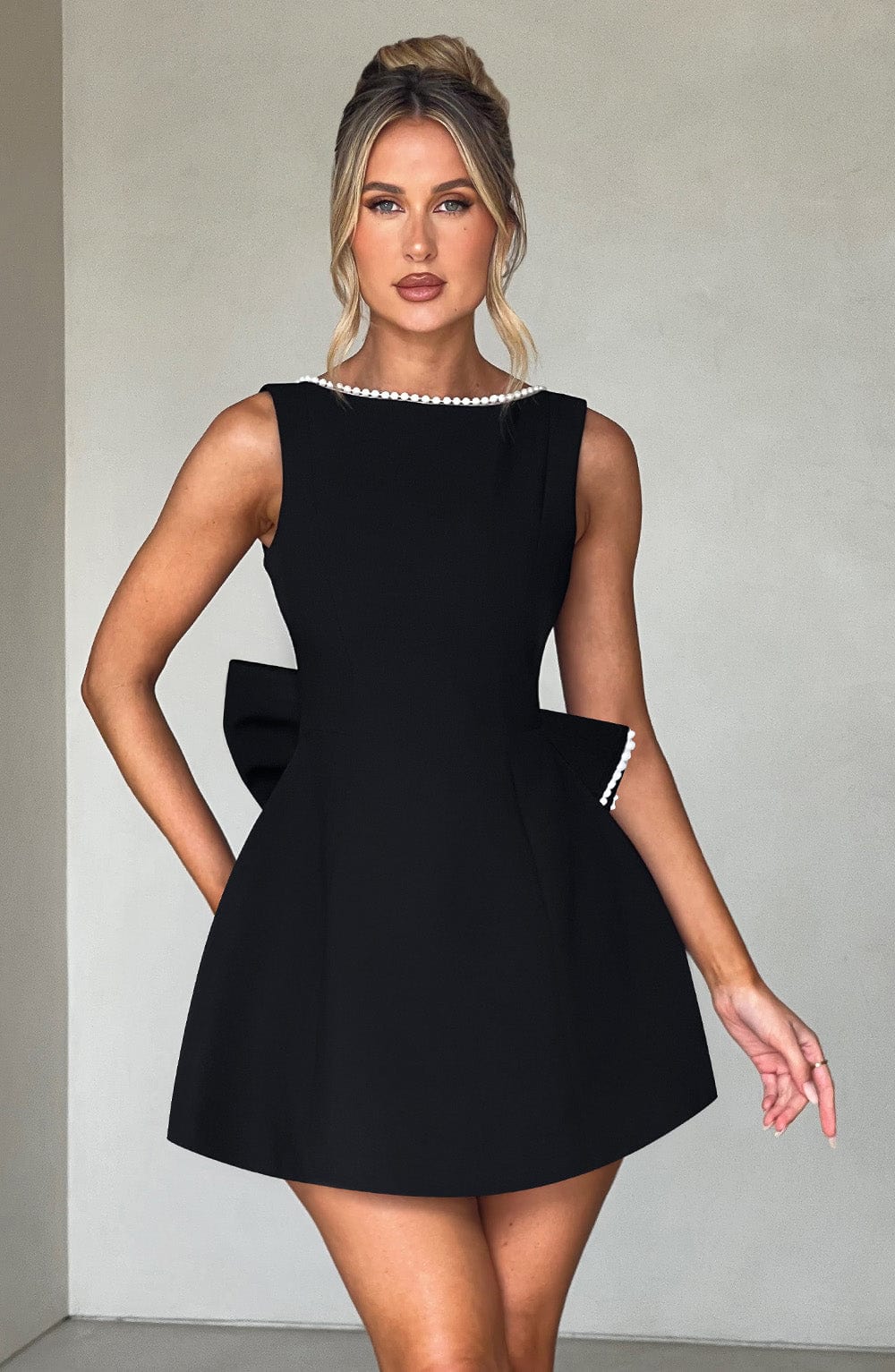 SATIN COCKTAIL MINI DRESS