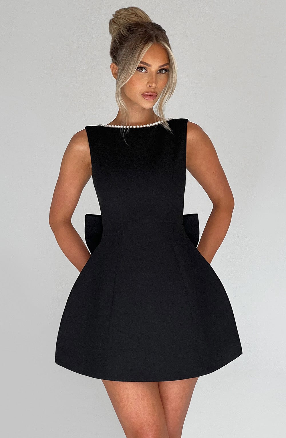 SATIN COCKTAIL MINI DRESS