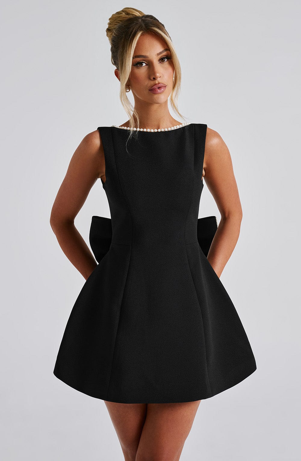 SATIN COCKTAIL MINI DRESS