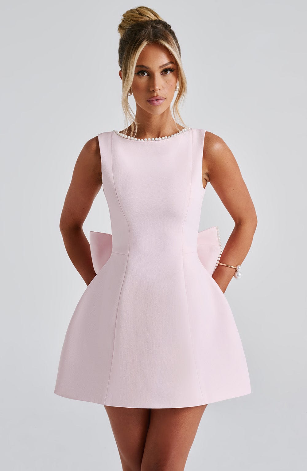 SATIN COCKTAIL MINI DRESS