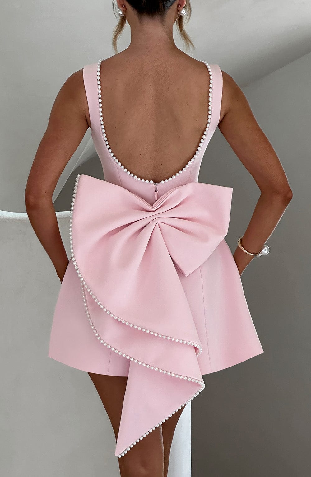 SATIN COCKTAIL MINI DRESS