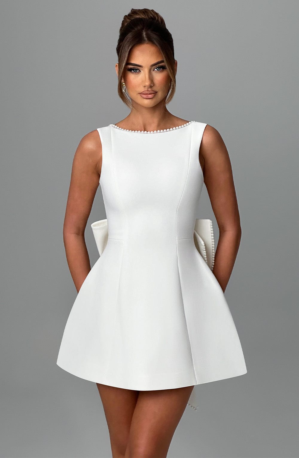 SATIN COCKTAIL MINI DRESS
