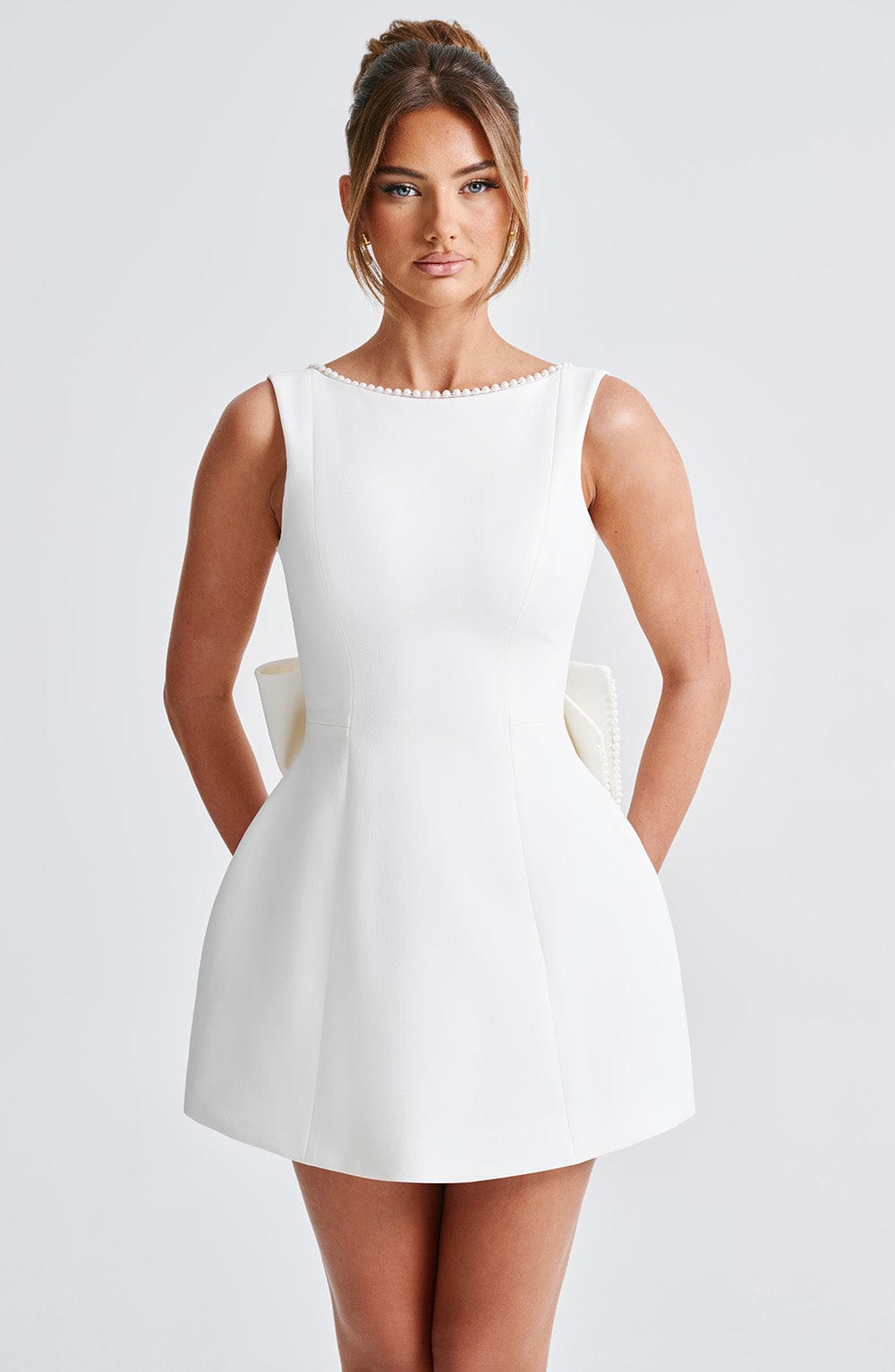 SATIN COCKTAIL MINI DRESS