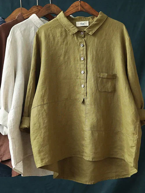 Women's Casual Long Sleeve Button-up Blouse With Collar