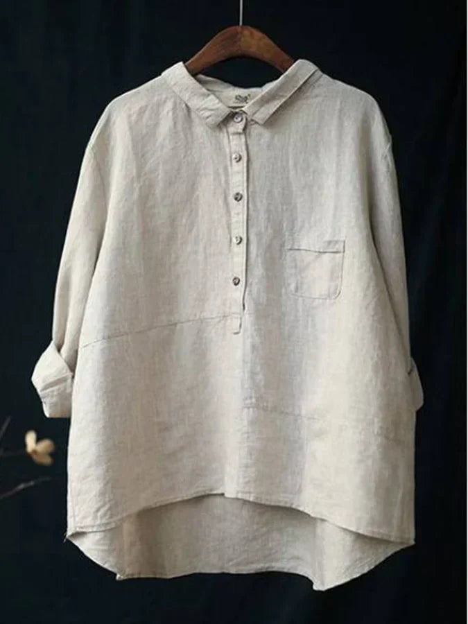Women's Casual Long Sleeve Button-up Blouse With Collar