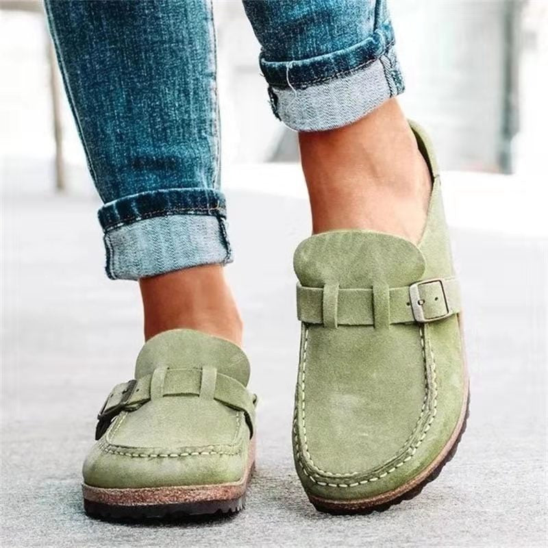 Women's Casual Suede Buckle Loafers With Comfort Sole