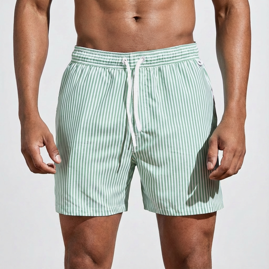 Harry | Men's Swim Shorts With Stripe Pattern And Drawstring Waist | Fresh