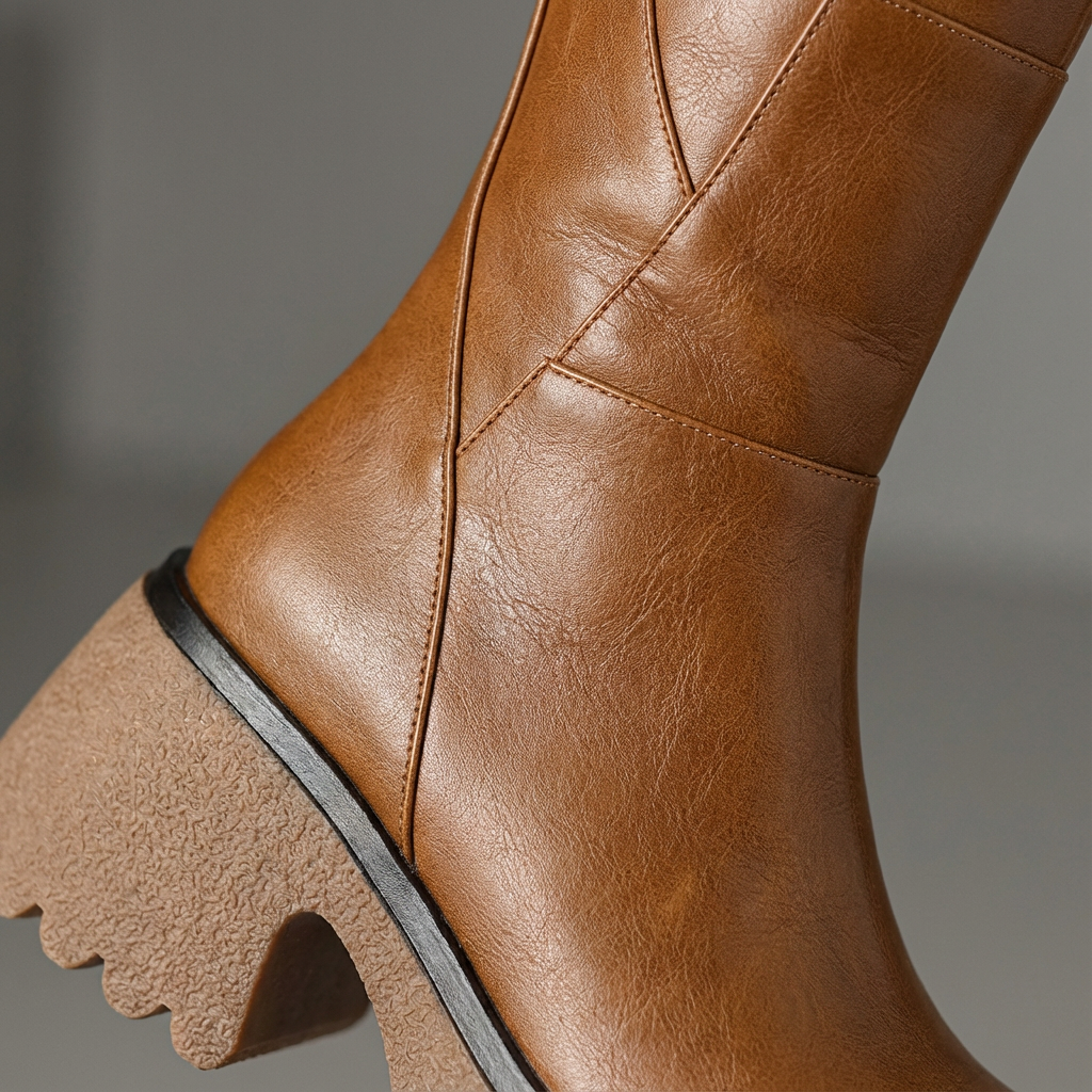 Isla | Women's Knee-High Boots With Chunky Sole And Block Heel | Bold