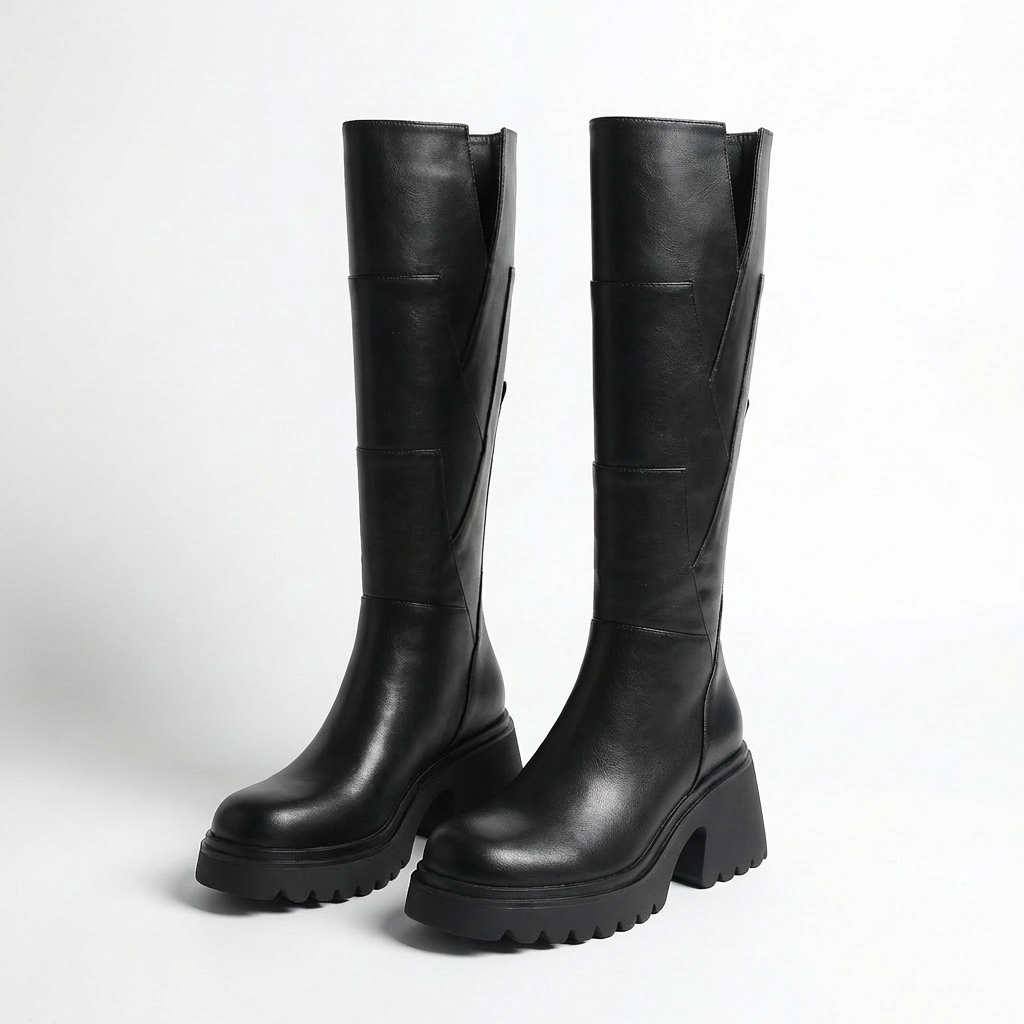 Isla | Women's Knee-High Boots With Chunky Sole And Block Heel | Bold