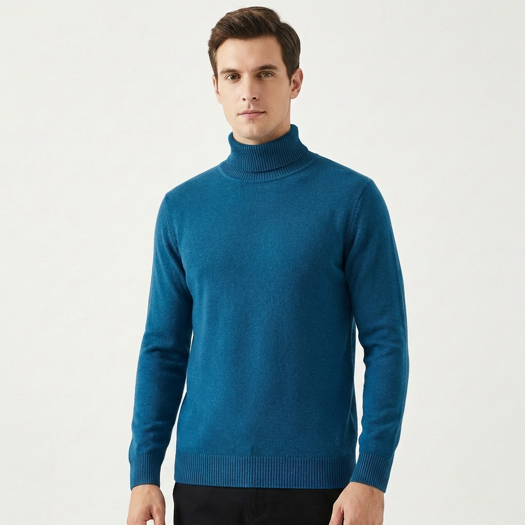 Oliver | Men's Roll Neck With Turtleneck Design And Fitted Cut | Sharp