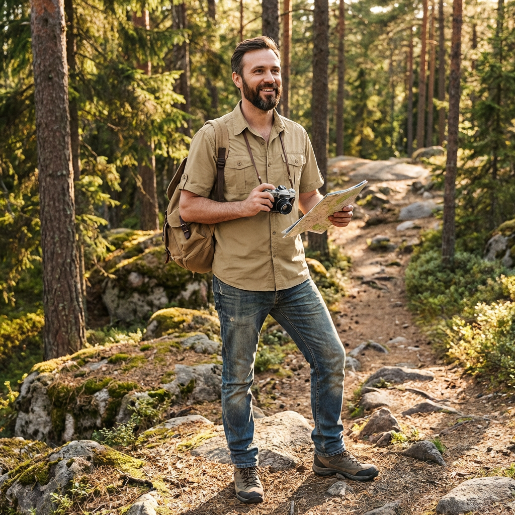 George | Men's Shirt With Chest Pockets And Short Sleeves | Utility