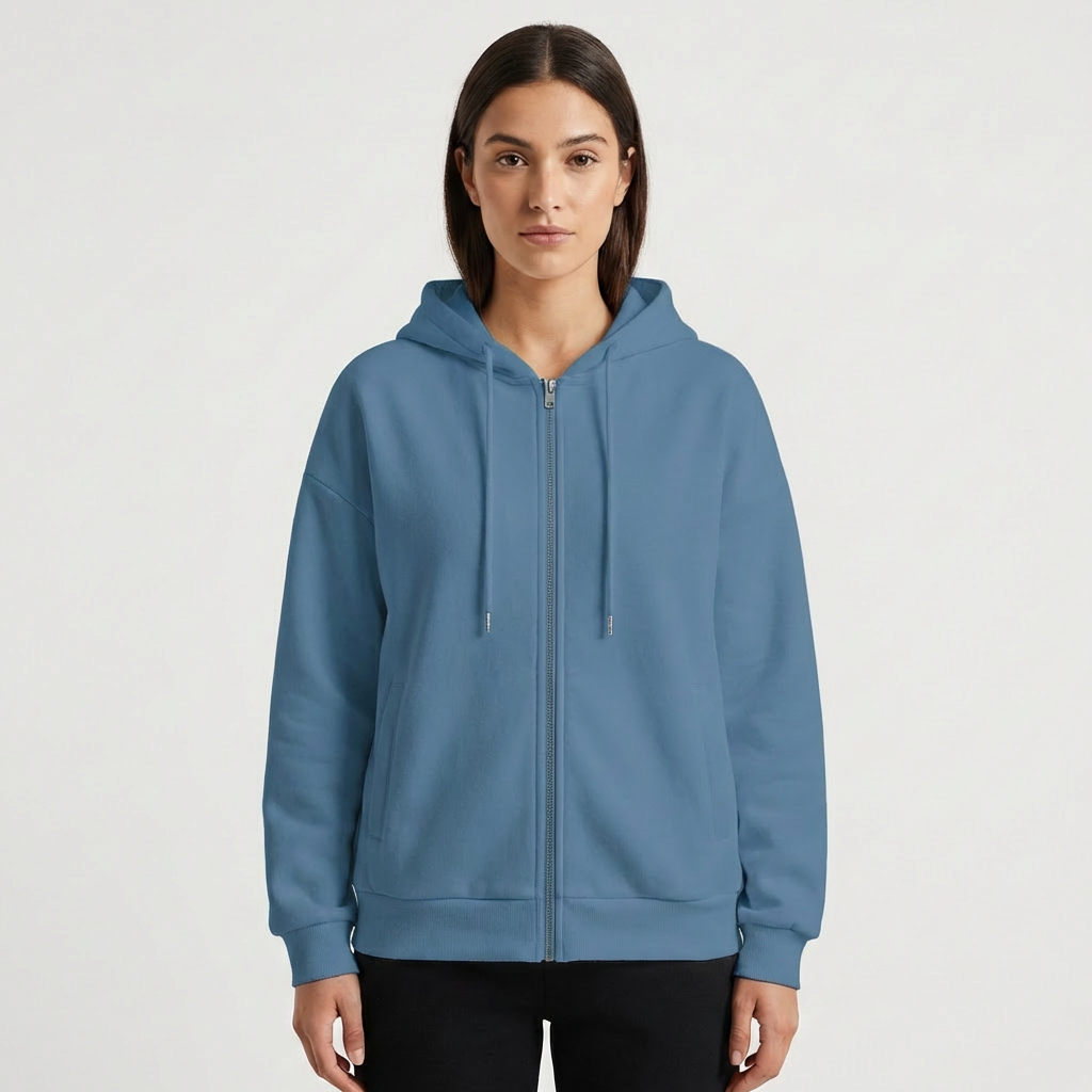 Isla | Women's Zip-Up Hoodie With Drawstring Hood And Full Zip | Essential