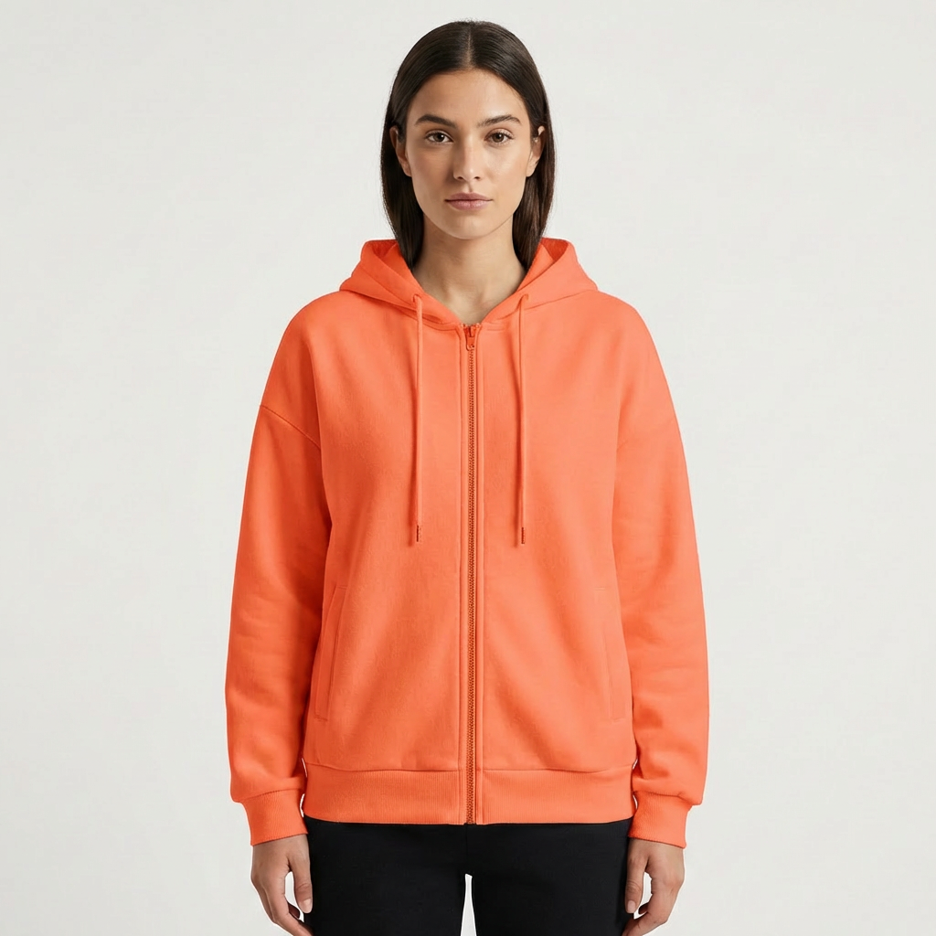 Isla | Women's Zip-Up Hoodie With Drawstring Hood And Full Zip | Essential