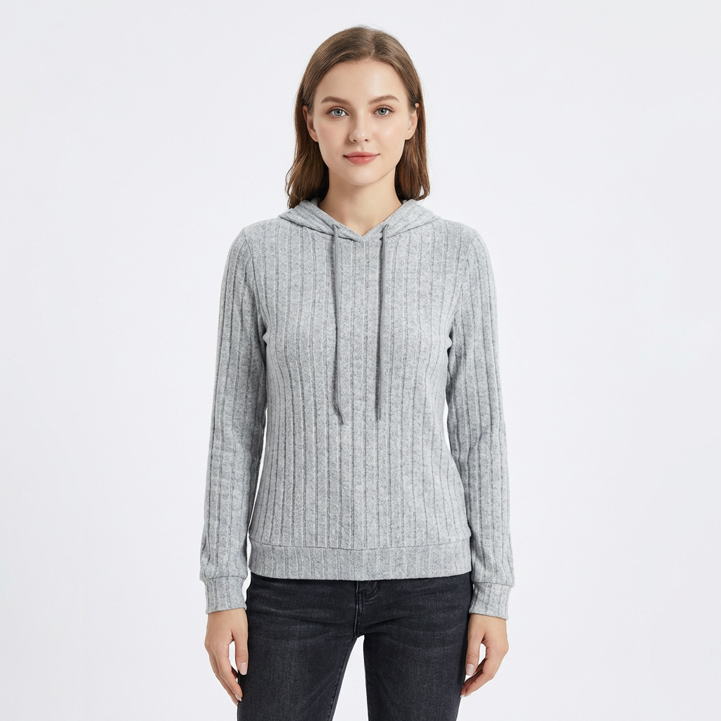 Luna | Women's Hoodie With Textured Design And Drawstring Hood | Cosy