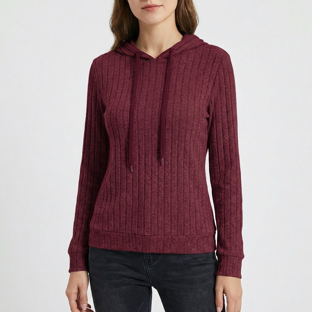 Luna | Women's Hoodie With Textured Design And Drawstring Hood | Cosy