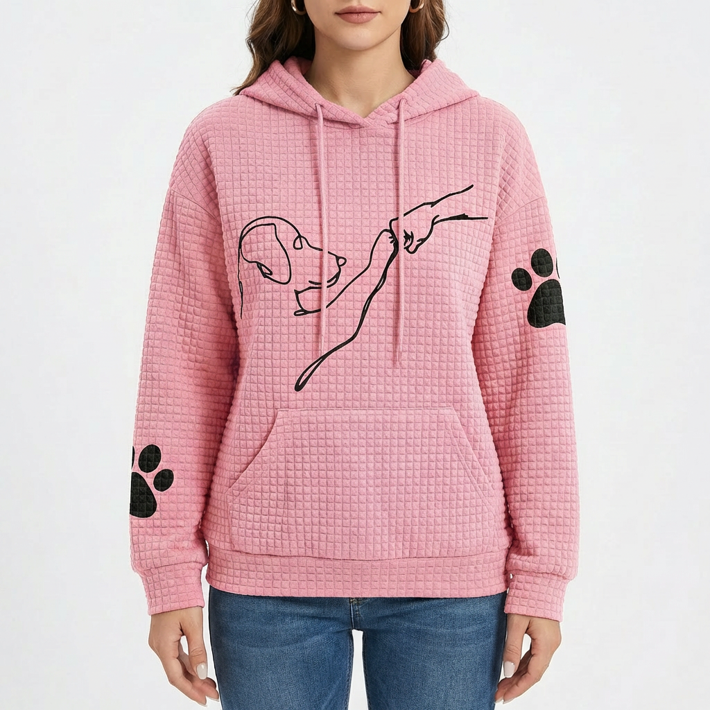 Bella | Women's Hoodie With Animal Print And Textured Design | Fun