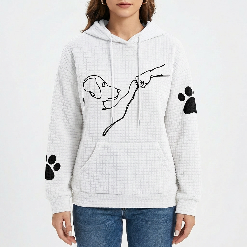 Bella | Women's Hoodie With Animal Print And Textured Design | Fun