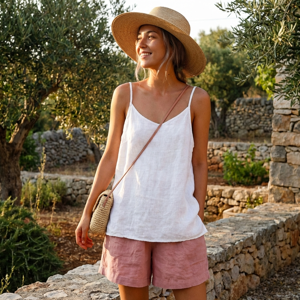 Bella | Women's Camisole With Spaghetti Straps And Scoop Neck | Minimal