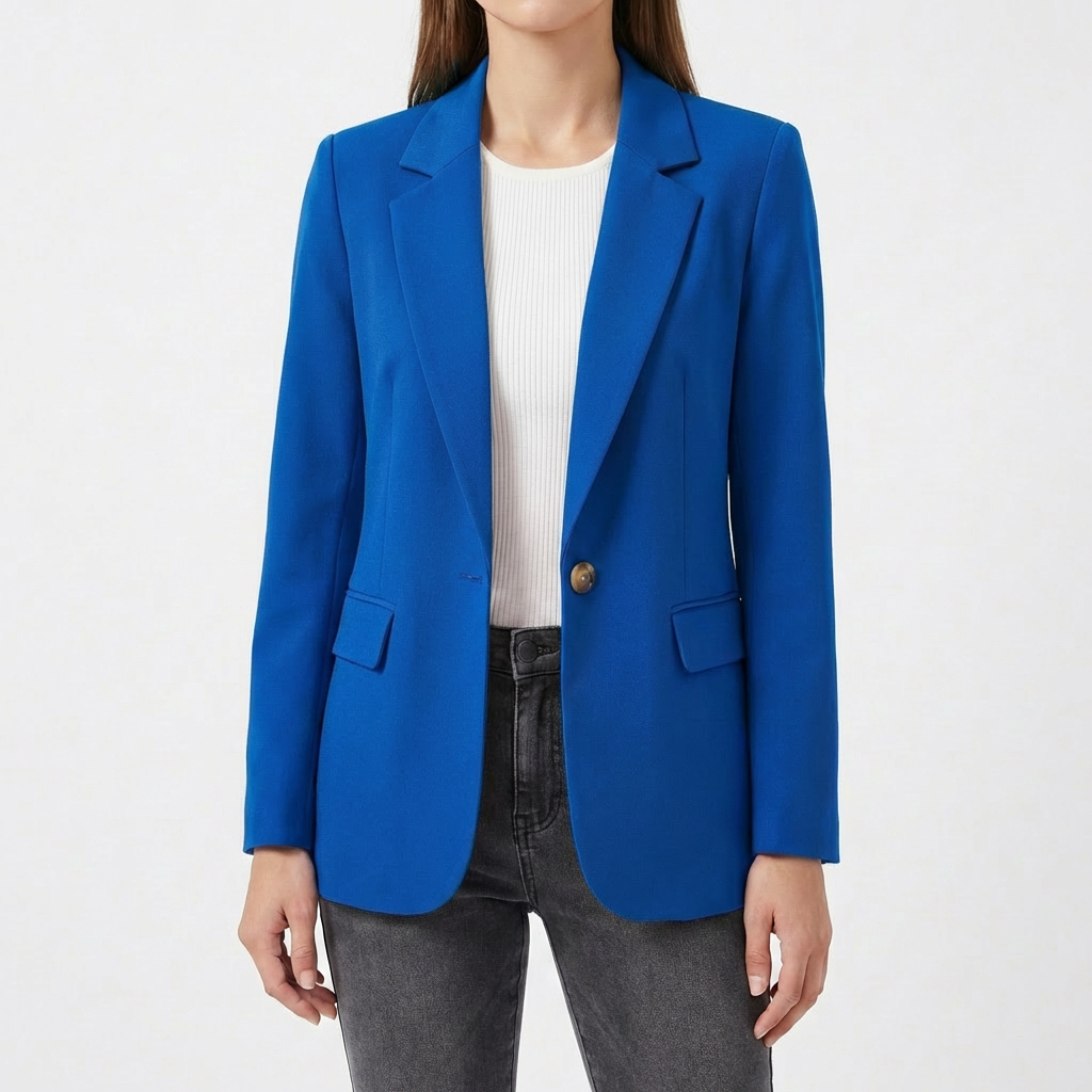 Luna | Women's Blazer With Single-Button Closure And Flap Pockets | Bold