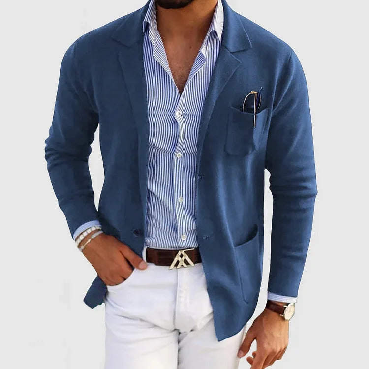 MEN'S KNITTED CASUAL BLAZER JACKET