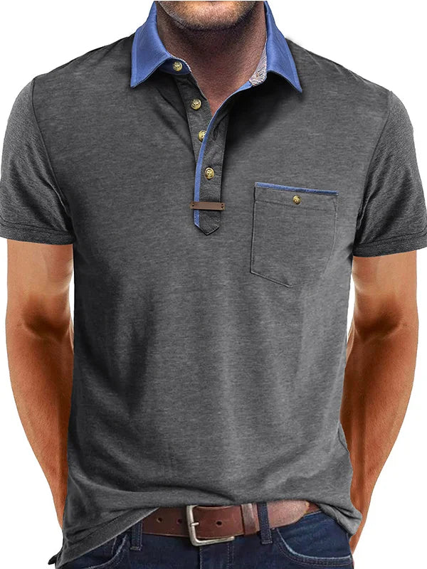 MEN'S COTTON POLO SHIRT WITH CONTRAST COLLAR