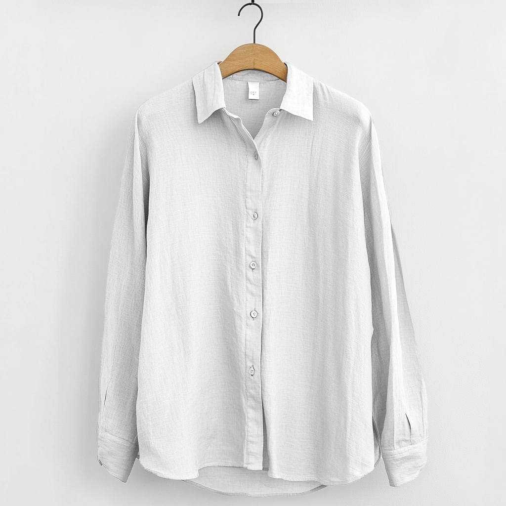 MEN'S LINEN LONG SLEEVE SHIRT WITH BUTTON DOWN FRONT
