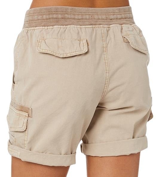 Women's Cargo Shorts With Stretch Waist & Pockets