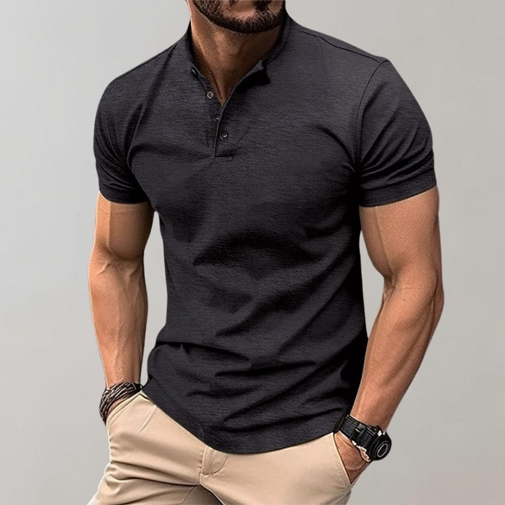 MEN'S COTTON SLIM FIT POLO SHIRT WITH SHORT SLEEVES