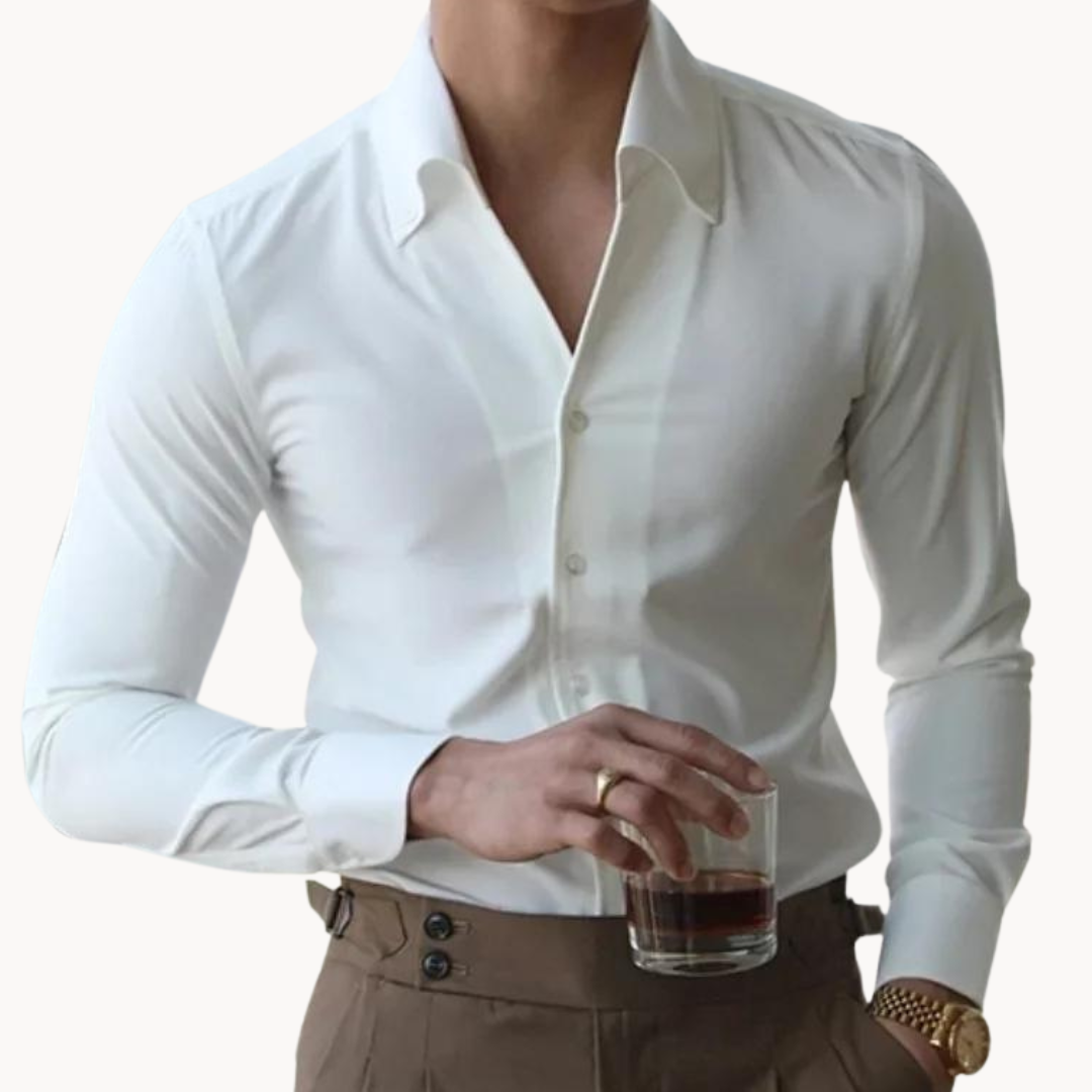 MEN'S BUTTON UP SHIRT WITH CLASSIC COLLAR
