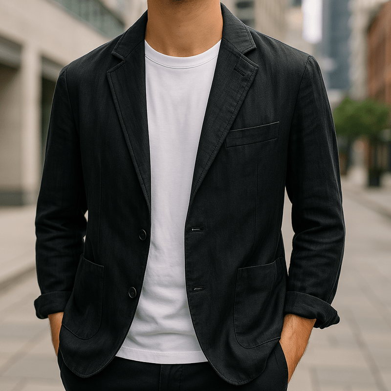 MEN'S LINEN BLAZER WITH LIGHTWEIGHT TAILORED FIT
