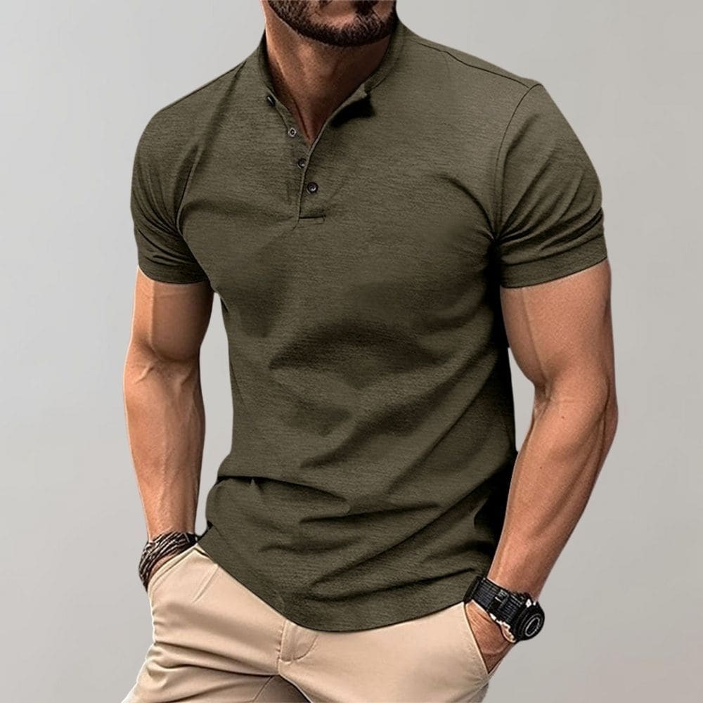 MEN'S COTTON SLIM FIT POLO SHIRT WITH SHORT SLEEVES