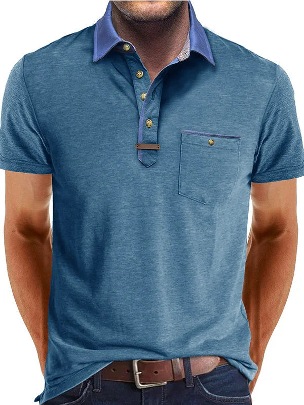 MEN'S COTTON POLO SHIRT WITH CONTRAST COLLAR