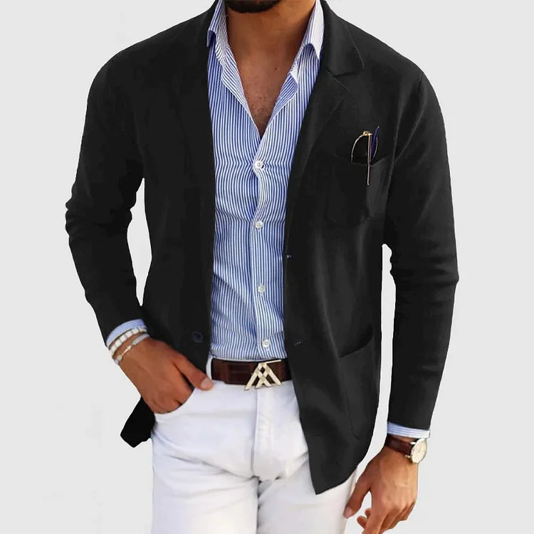 MEN'S KNITTED CASUAL BLAZER JACKET