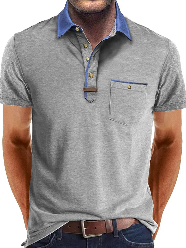 MEN'S COTTON POLO SHIRT WITH CONTRAST COLLAR