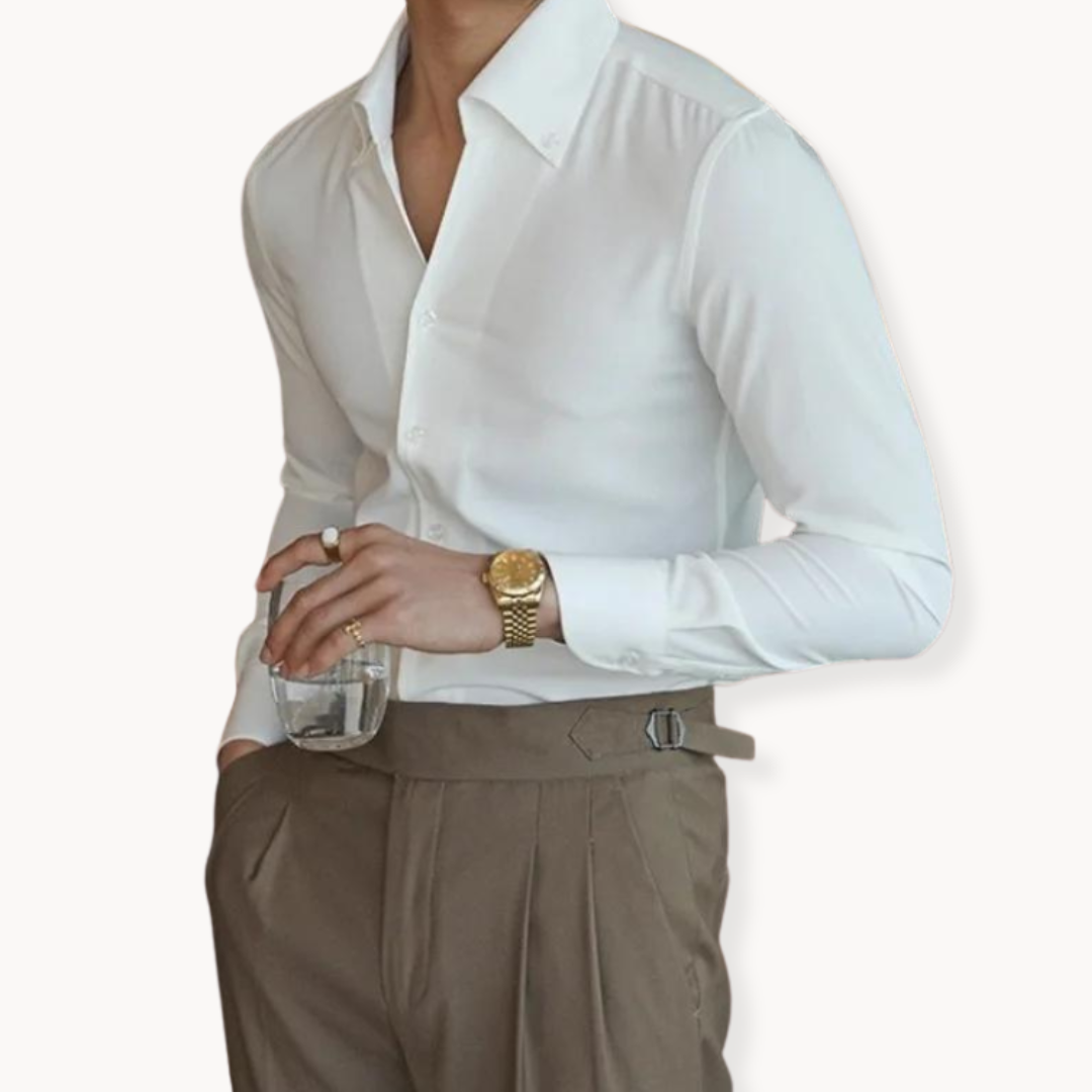 MEN'S BUTTON UP SHIRT WITH CLASSIC COLLAR