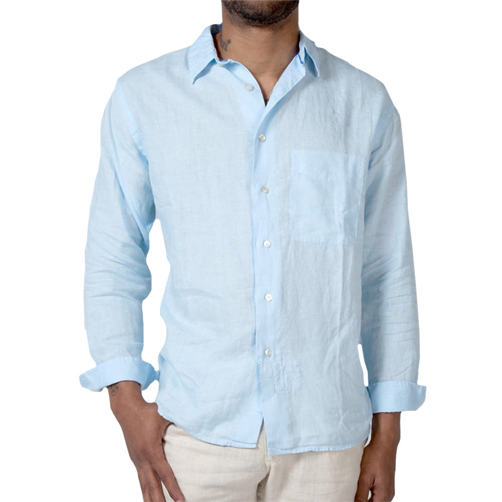 MEN'S LINEN RELAXED FIT SHIRT WITH LONG SLEEVES