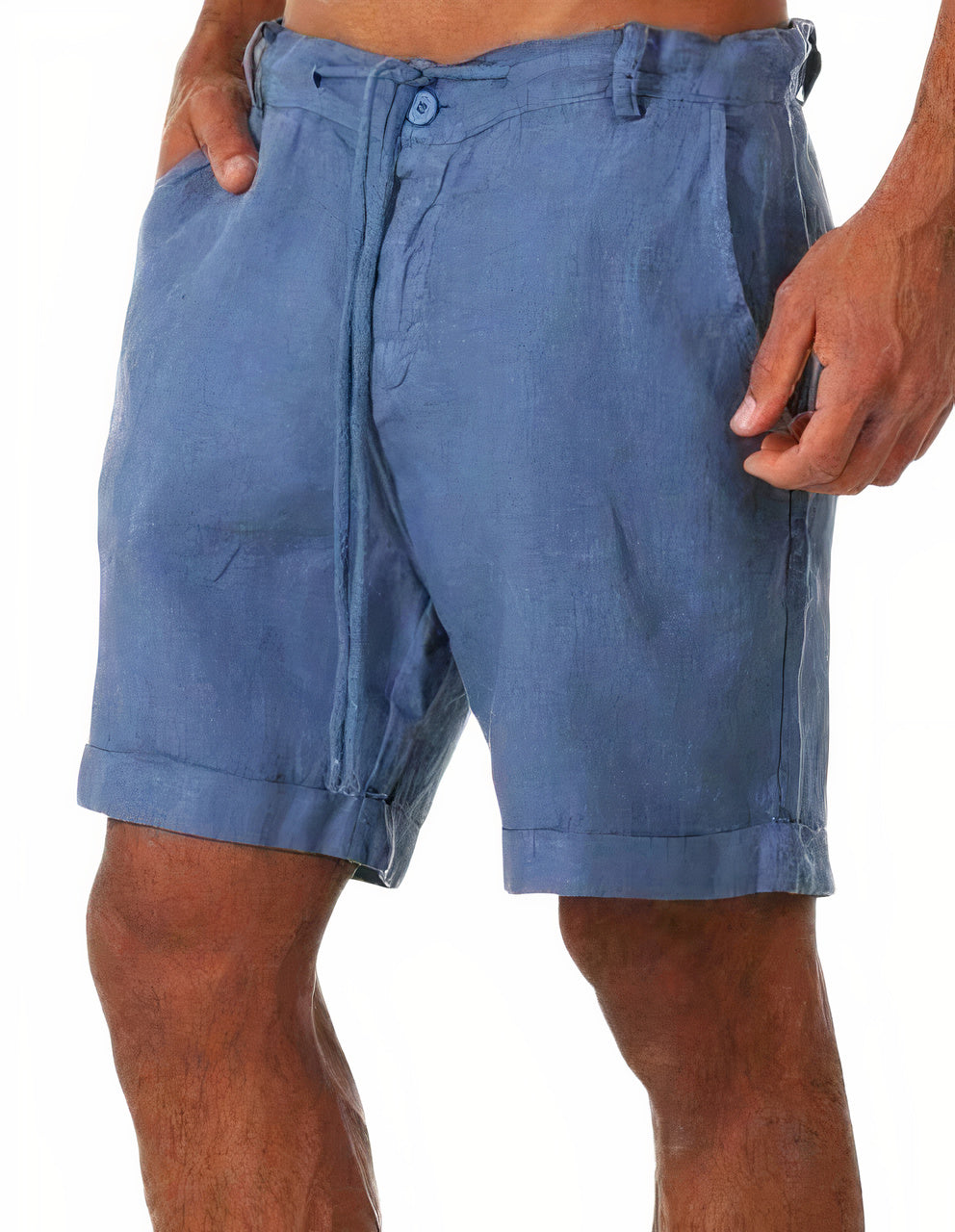 Men's Linen Summer Shorts With Drawstring Waist