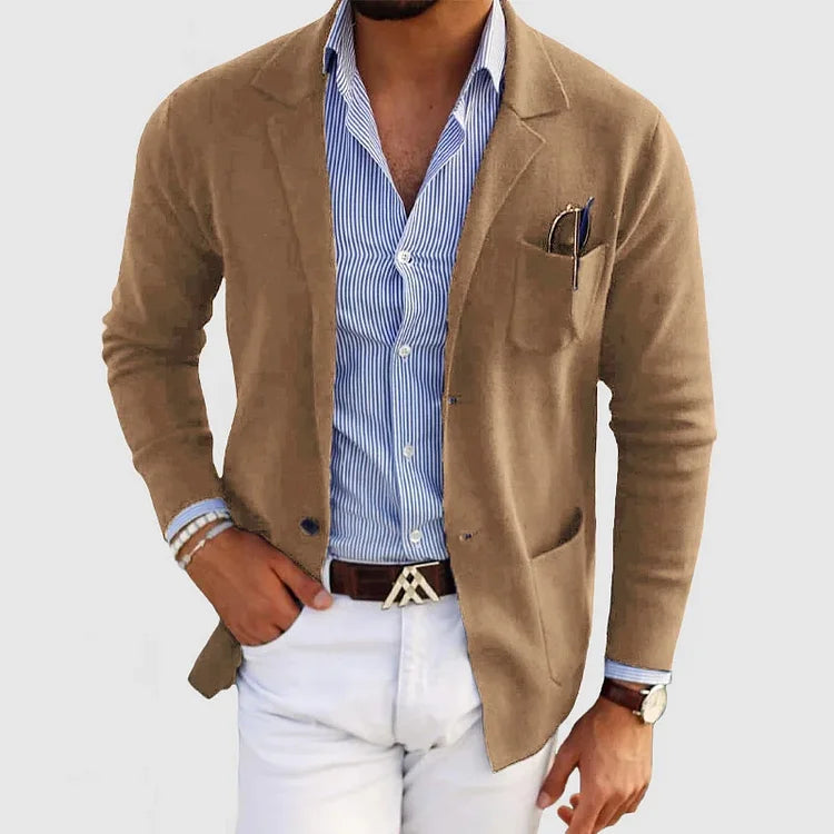 MEN'S KNITTED CASUAL BLAZER JACKET