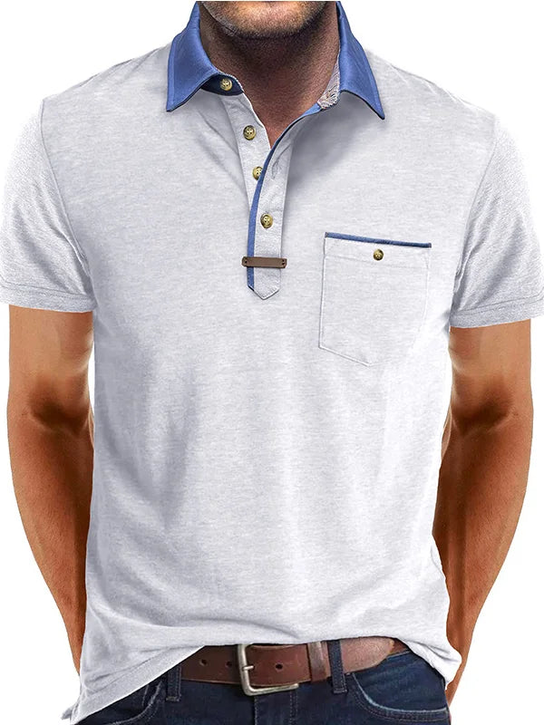 MEN'S COTTON POLO SHIRT WITH CONTRAST COLLAR