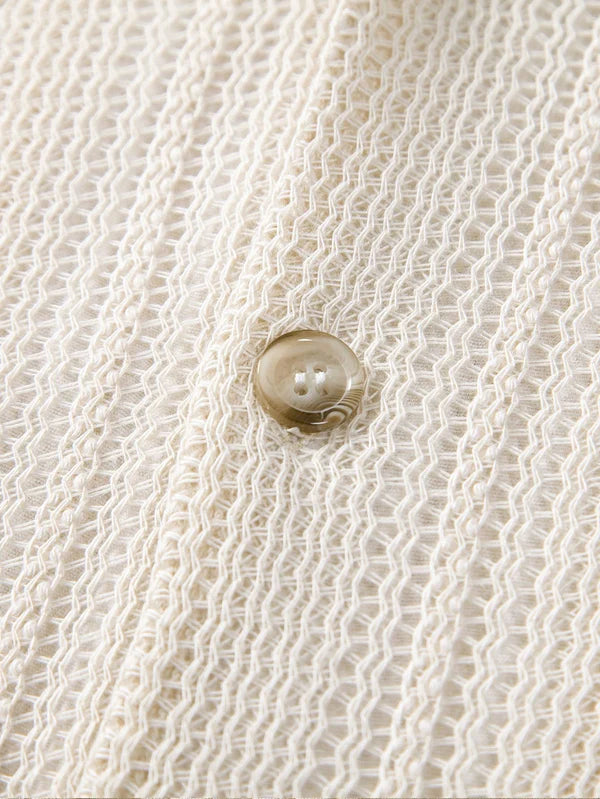 MEN'S KNIT SHORT SLEEVE SHIRT WITH BUTTON DOWN COLLAR