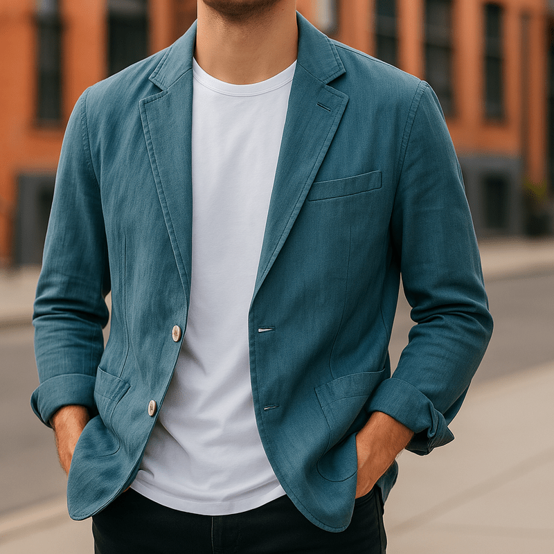 MEN'S LINEN BLAZER WITH LIGHTWEIGHT TAILORED FIT