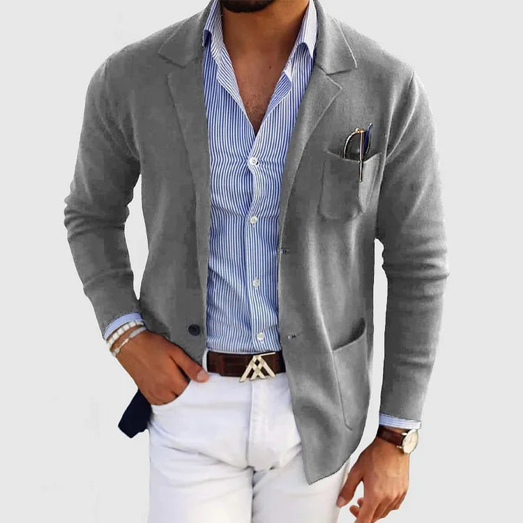 MEN'S KNITTED CASUAL BLAZER JACKET