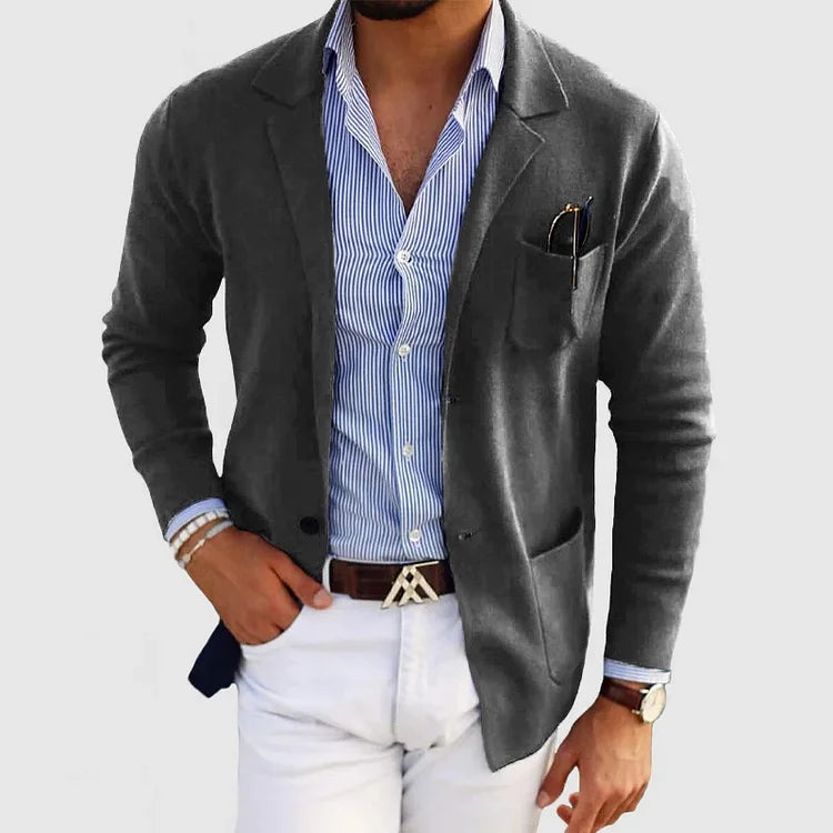 MEN'S KNITTED CASUAL BLAZER JACKET