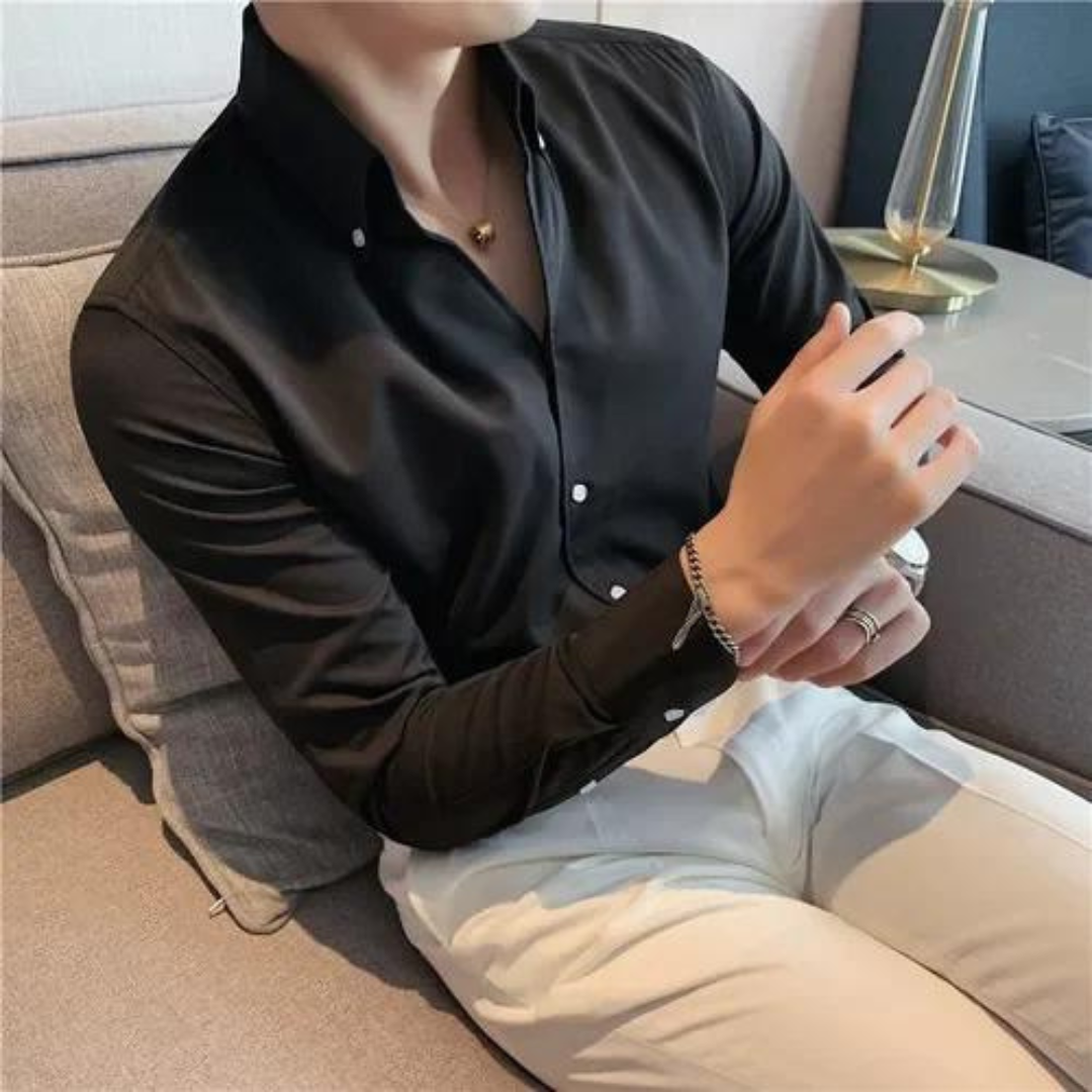 MEN'S BUTTON UP SHIRT WITH CLASSIC COLLAR