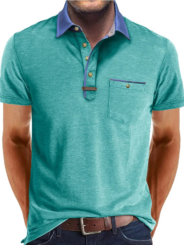 MEN'S COTTON POLO SHIRT WITH CONTRAST COLLAR